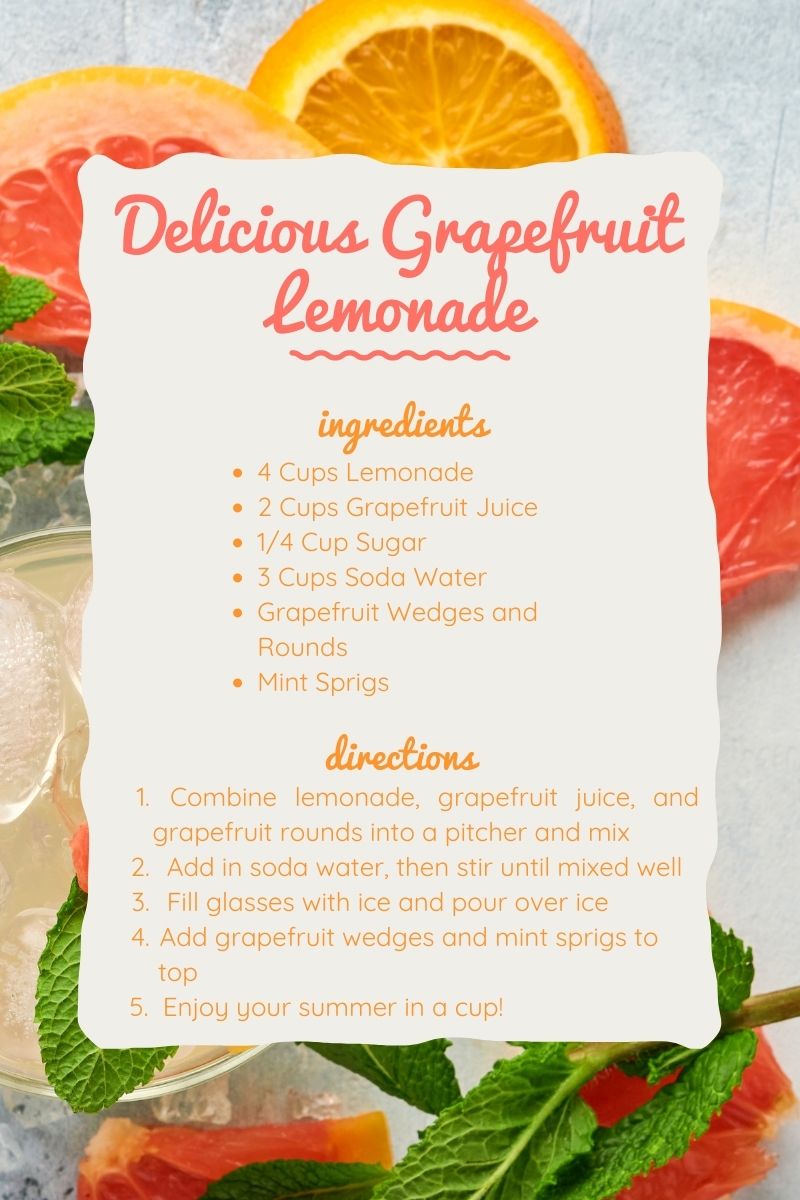 Delicious Grapefruit Lemonade recipe, by PH Design, home builders specializing in custom home design and construction in Canton, Ohio