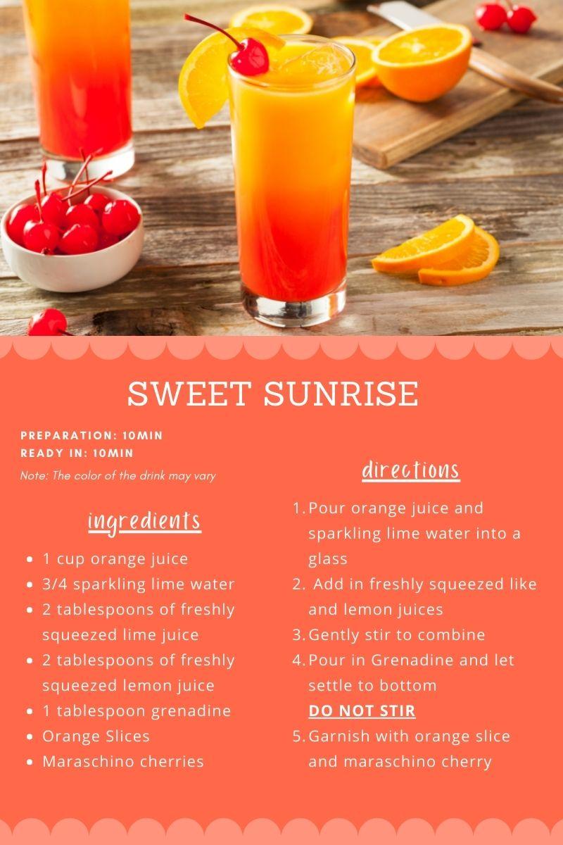 Sweet Sunrise beverage recipe, by PH Design, home builders specializing in custom home design and construction in Canton, Ohio