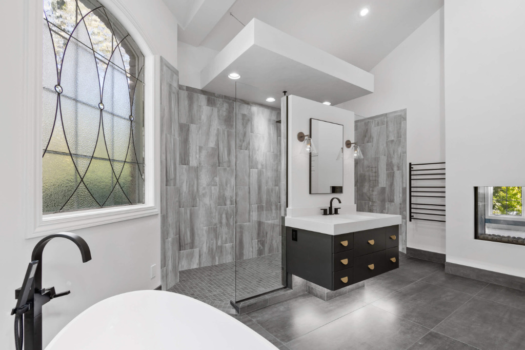 Contemporary Bathroom Render by PH Design, home design and construction builders in Canton, OH