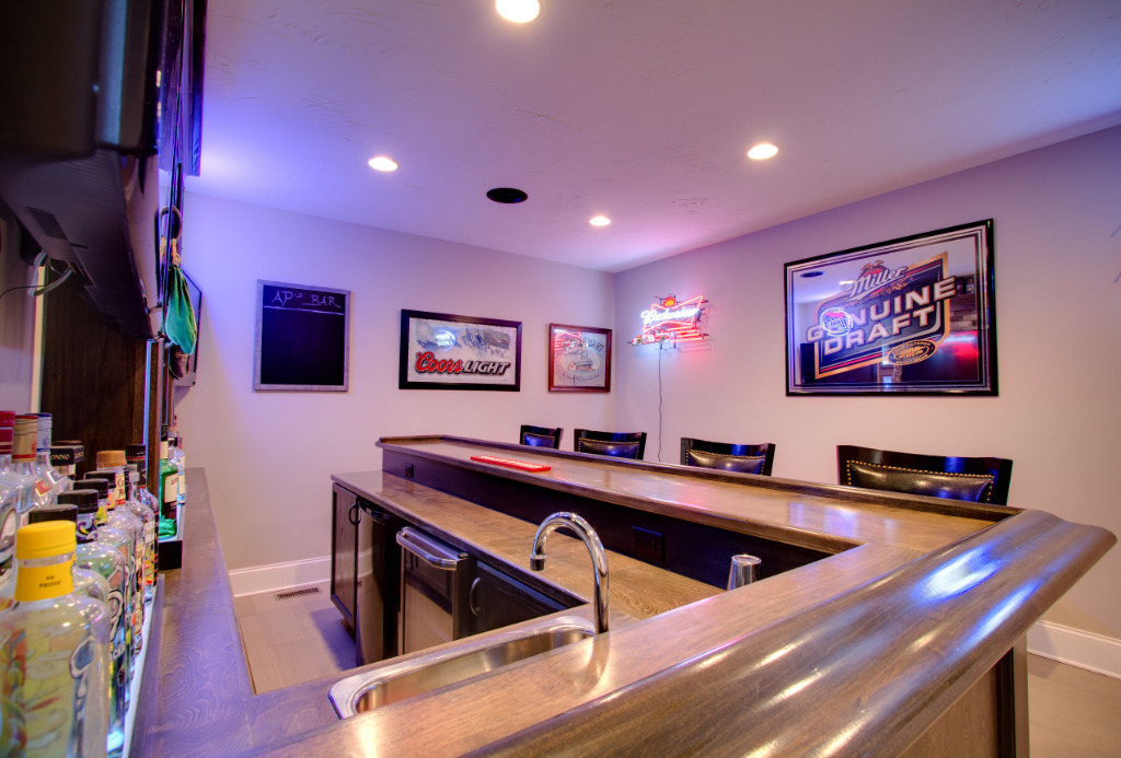 Bar room of Basement Remodel by PH Design, home remodeling builders in Canton, OH