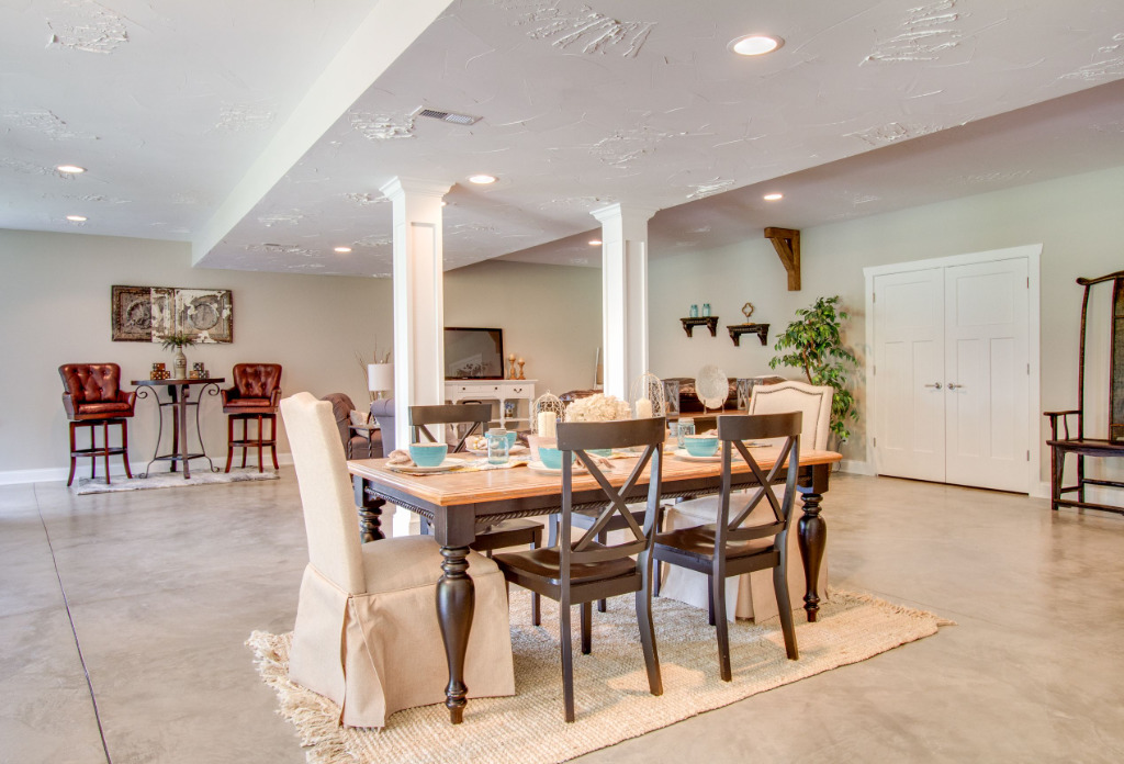 Dining area of Basement Remodel by PH Design, home remodeling builders in Canton, OH