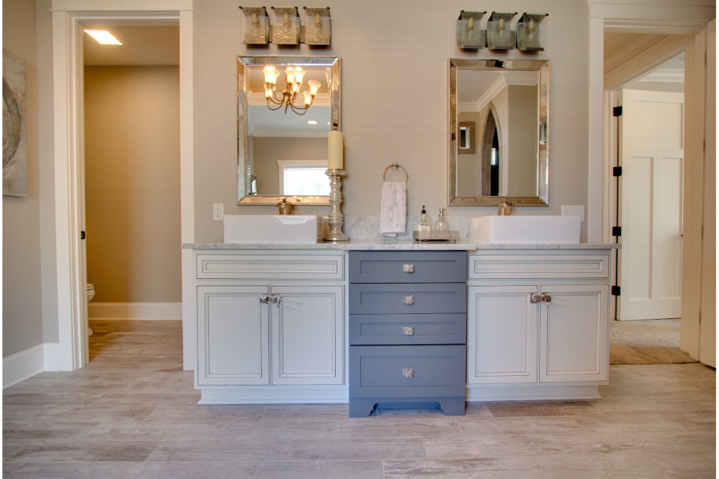 His and her bathroom of The Dalmore, colonial style home by PH Design, custom construction home builders in Canton, OH