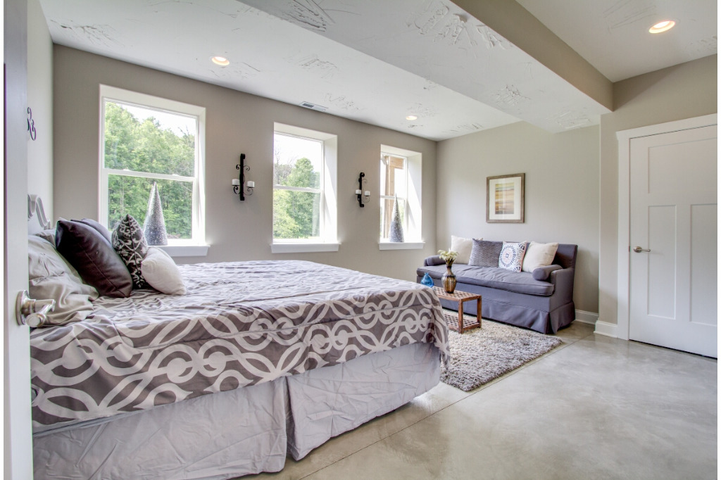 Bedroom of The Dalmore, colonial style home by PH Design, custom construction home builders in Canton, OH