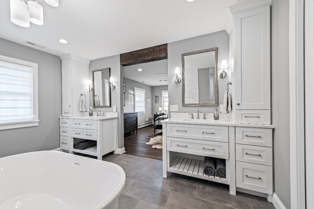 Neutral Master Suite Home Remodeling in Mantua, OH by PH Design, builders in Northeast Ohio