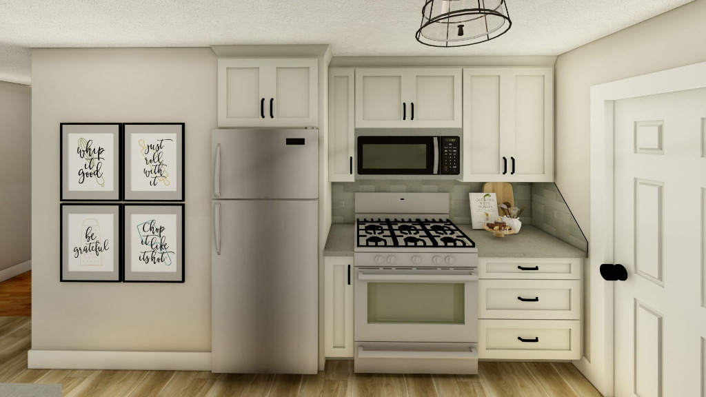 Kitchen remodel 3D rendering by PH Design, home builders in Northeast Ohio
